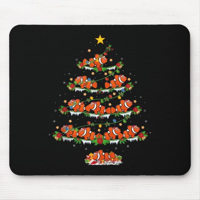Clown Fish Christmas Tree Lights Funny Clown Fish  Mousepad (Vorne)