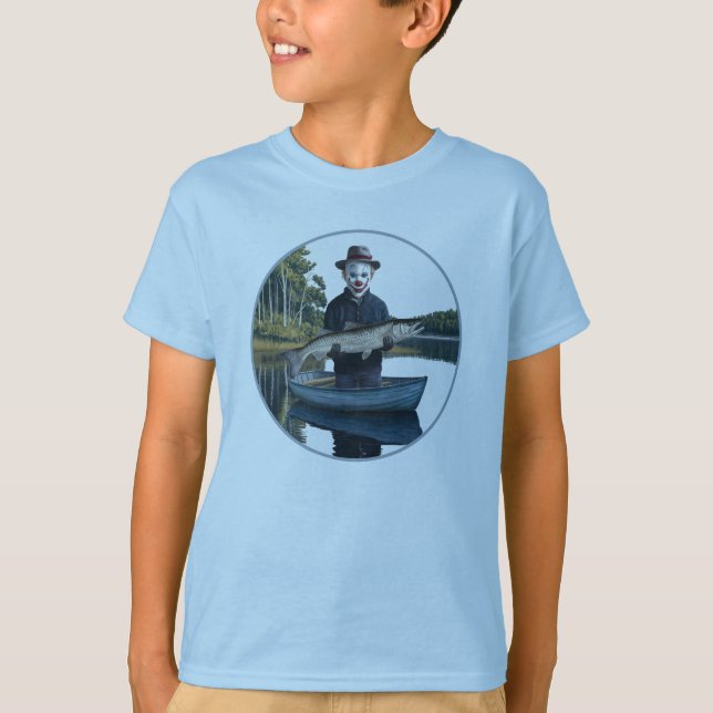 Clown Fisherman Fishing Funny Halloween T-Shirt (Vorderseite)