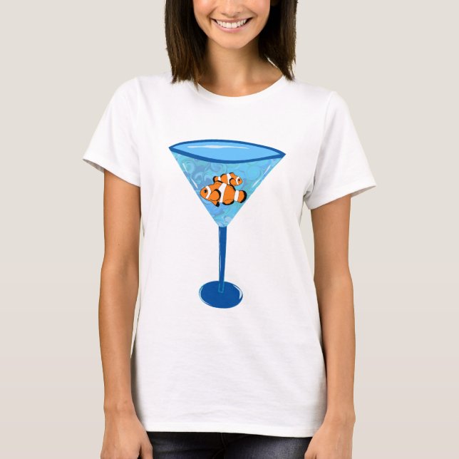 Clown Fishtini Clown-Fisch-Martini-Glas T-Shirt (Vorderseite)