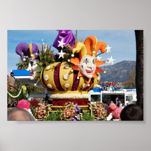 Clown Float Rose Parade Pasadena, dominante Bilder Poster