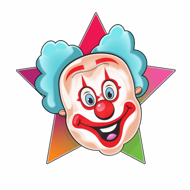 Clown Freistehende Fotoskulptur (Vorne)