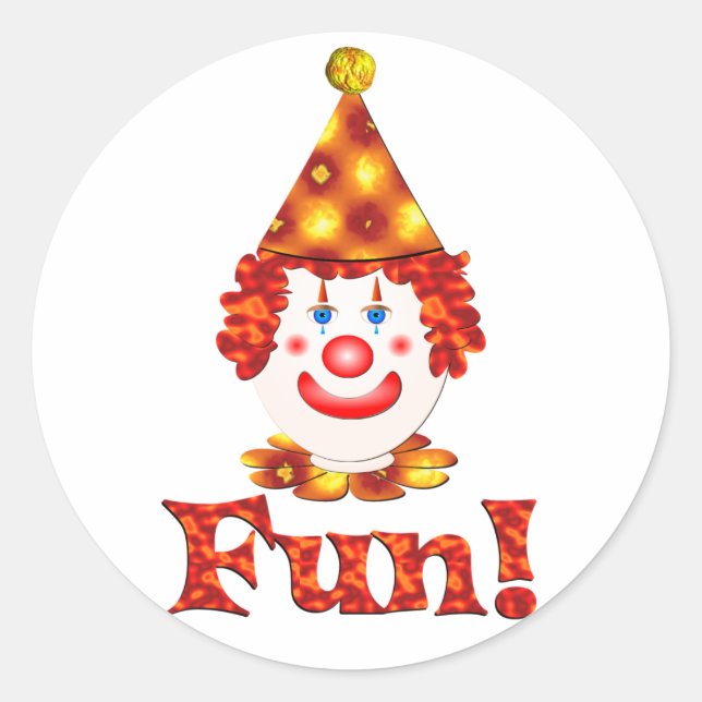 Clown Fun Runder Aufkleber (Vorderseite)