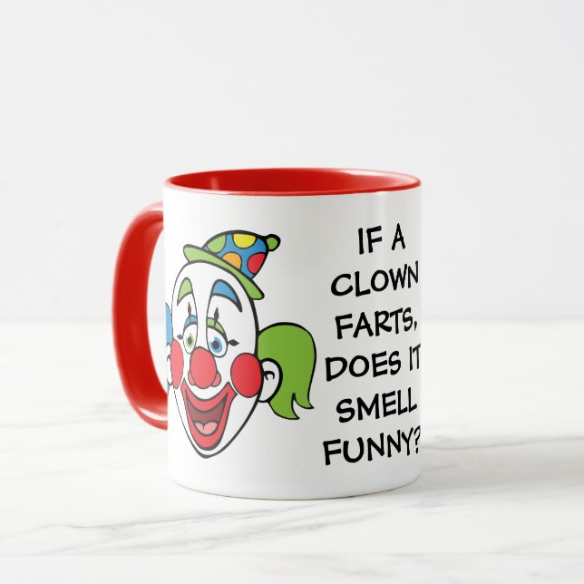 Clown-Furzen riechen sonnig Tasse (Vorderseite Links)