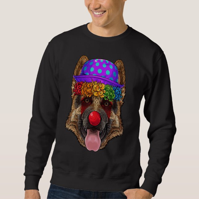 Clown German Shepherd Circus Carnival Costume Part Sweatshirt (Vorderseite)