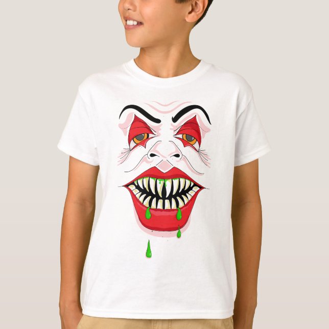 Clown-Gesicht Halloween T-Shirt (Vorderseite)