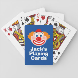 Clown-Gesicht mit eigenen Spielkarten für Kinder