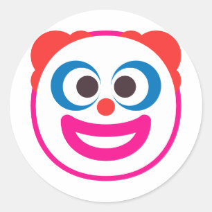 Clown-Gesicht Niedliche und sonnige Editierbare Fa Runder Aufkleber
