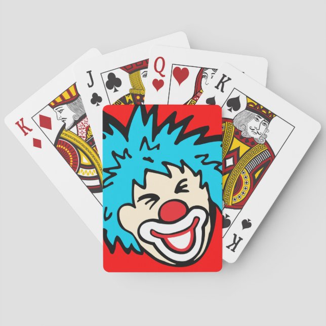 Clown Gesicht rot blauen Jungs spielen Karten Spielkarten (Rückseite)