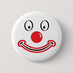 Clown gezicht traf rode neus. Clownsgezicht Button