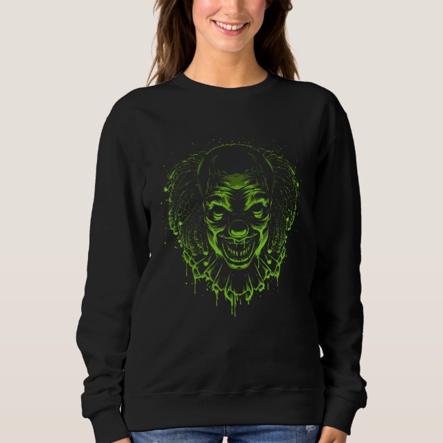 Clown head grim reaper man or woman halloween sweatshirt (Vorderseite)