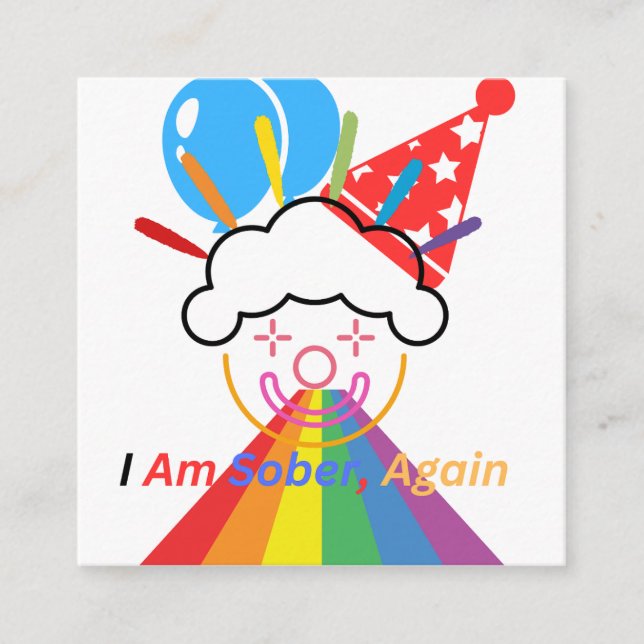 Clown: Ich bin wieder nüchtern Begleitkarte (Vorderseite)