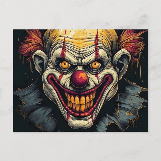 Clown Illustration Art Postkarte (Vorderseite)