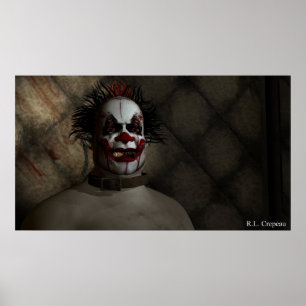 Clown in einer gepolsterten Zelle Poster
