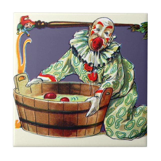 Clown Jester Bobbing für Äpfel Fliese (Vorderseite)