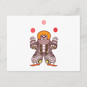 Clown Juggling Postkarte