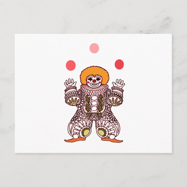 Clown Juggling Postkarte (Vorderseite)