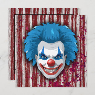Clown-Karneval Halloween Einladung