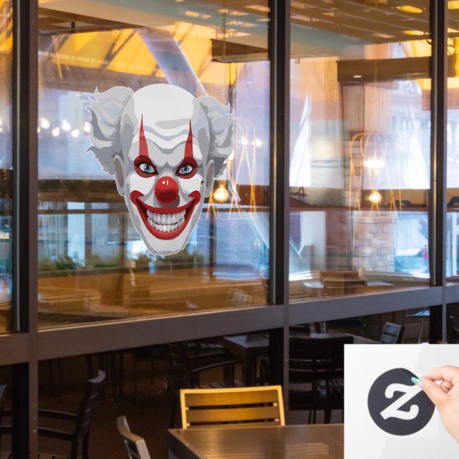 Clown-Karneval Halloween Fensteraufkleber (Restaurantfenster)