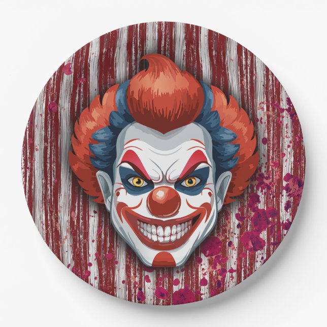 Clown-Karneval Halloween Pappteller (Vorderseite)