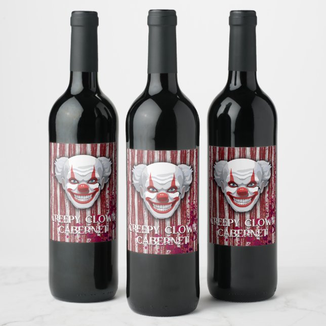 Clown-Karneval Halloween Weinetikett (Flaschen)