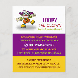 Clown, Kinder-Entertainer, Clownwerbung Flyer