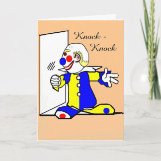 Clown Knock-Knock Joke Geburtstags Grußkarte Karte