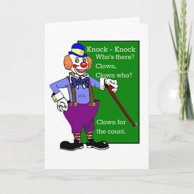 Clown Knock - Knock Joke Get Well Card Karte (Vorderseite)