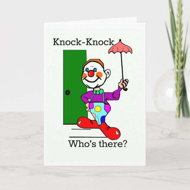 Clown Knock-Knock Joke Grußkarte Karte (Vorderseite)