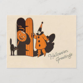 Clown-Kürbislaterne Postkarte