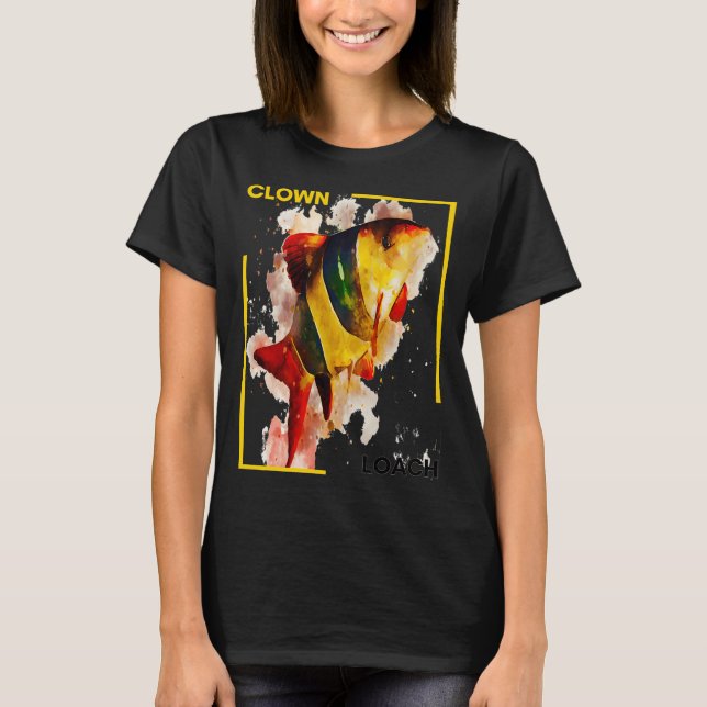 Clown Loach Wasserfarbe T-Shirt (Vorderseite)