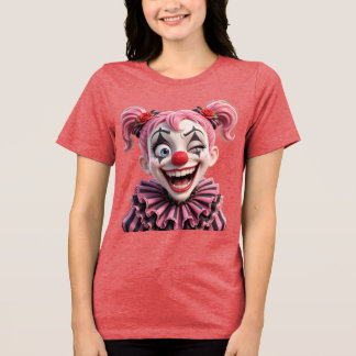Clown-Mädchen-Pixar-Halloween-T-Shirt mit verrückt Tri-Blend Shirt