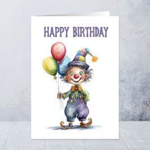 Clown mit Ballons Geburtstagskarte Karte