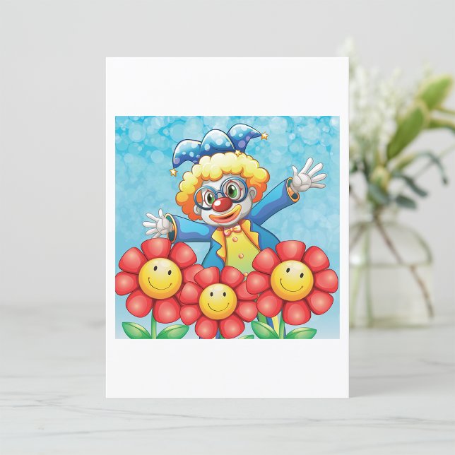 Clown mit Blume Einladung (Von Creator hochgeladen)