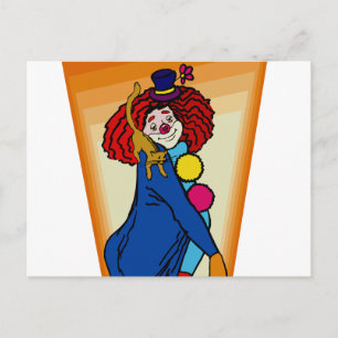 Clown mit Kätzchen Postkarte