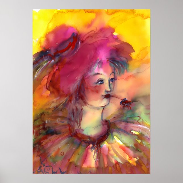 Clown mit rosa Gesicht Poster (Vorne)