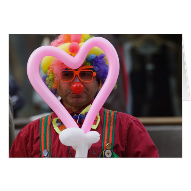 Clown mit rosa Herz (Vorderseite (Horizontal))