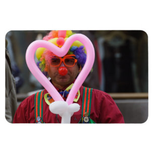 Clown mit rosa Herz Magnet