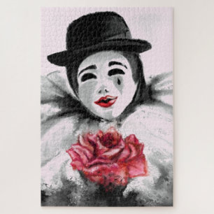 Clown mit Rose Jigsaw Puzzle Geschenk - Malerei