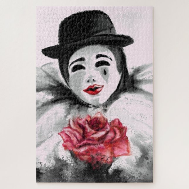 Clown mit Rose Jigsaw Puzzle Geschenk - Malerei (Vertikal)