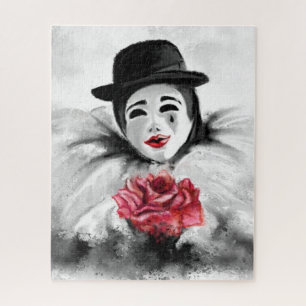 Clown mit Rose Puzzle - Gemälde