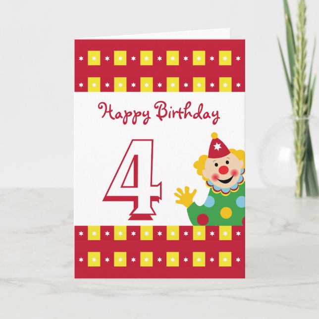 Clown mit Sternen Happy Birthday Card Karte (Vorderseite)