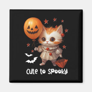 Clown Niedlich Cat To Spooky Halloween Pumpkin-Bal Magnet