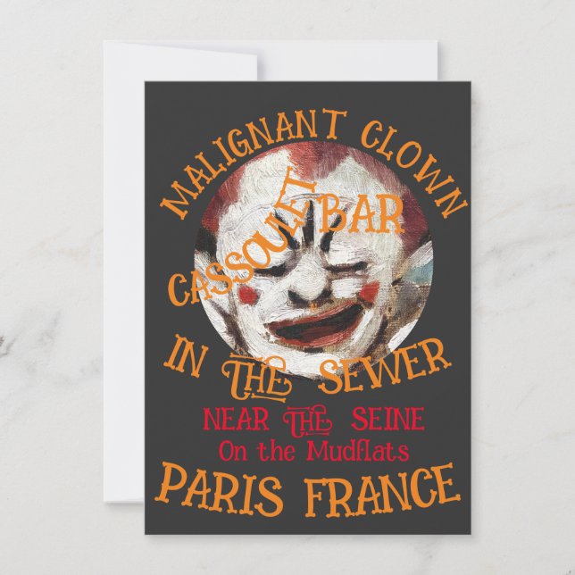 Clown Nightclub Restaurant Bar Tiki Pub Toga 2024 Einladung (Vorderseite)