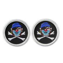 Clown Pirate Skull und Crossbones