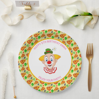 Clown Pizza Geburtstagsparty Little Girl anpassen Pappteller