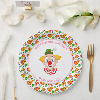 Clown Pizza Geburtstagsparty Little Girl anpassen Pappteller
