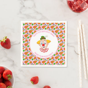 Clown Pizza Geburtstagsparty Little Girl anpassen Serviette