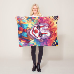 Clown-Plüschdecke, 76x102 cm Fleecedecke