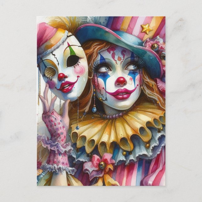 Clown Postkarte (Vorderseite)