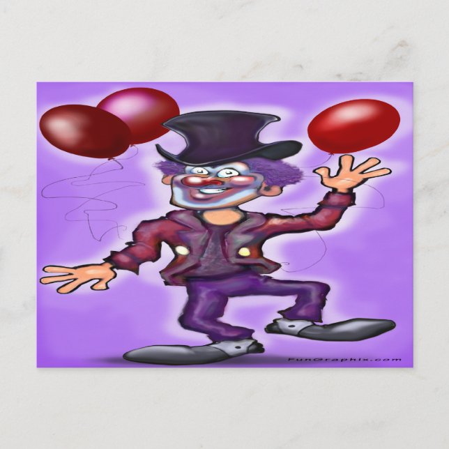 Clown Postkarte (Vorderseite)